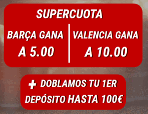 🥇 Supercuotas en Apuestas Deportivas de Hoy | 【Abril 2021】 22 Sportium Barça Valencia portada