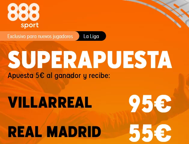 🥇 Supercuotas en Apuestas Deportivas de HOY | 【%month% %year%】 13 888Sport Villarreal Real Madrid portada
