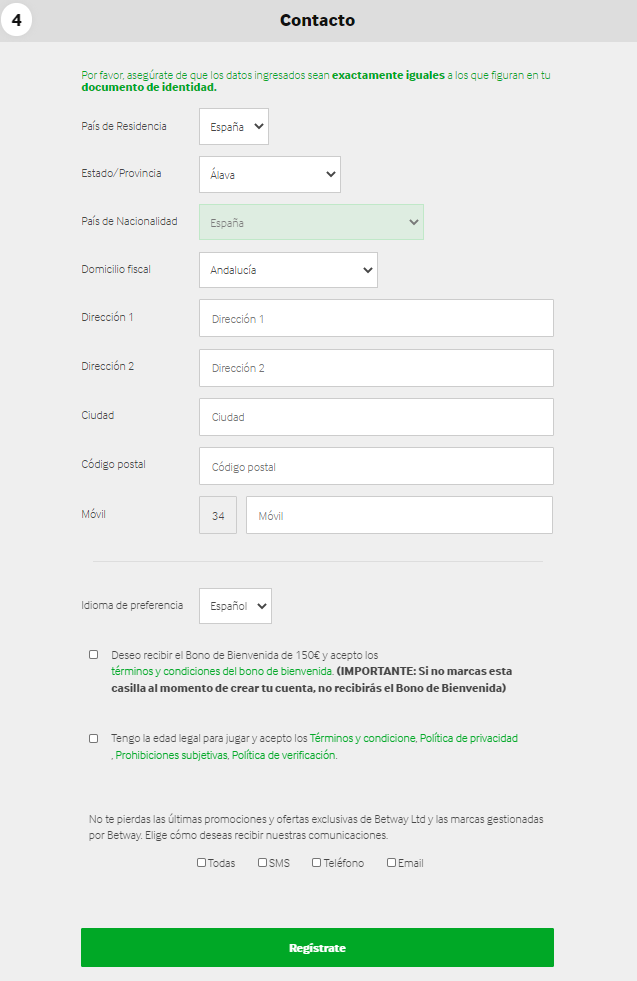 Registrarse en Betway con códigos promocionales y de bonos 6 betway suscribirse