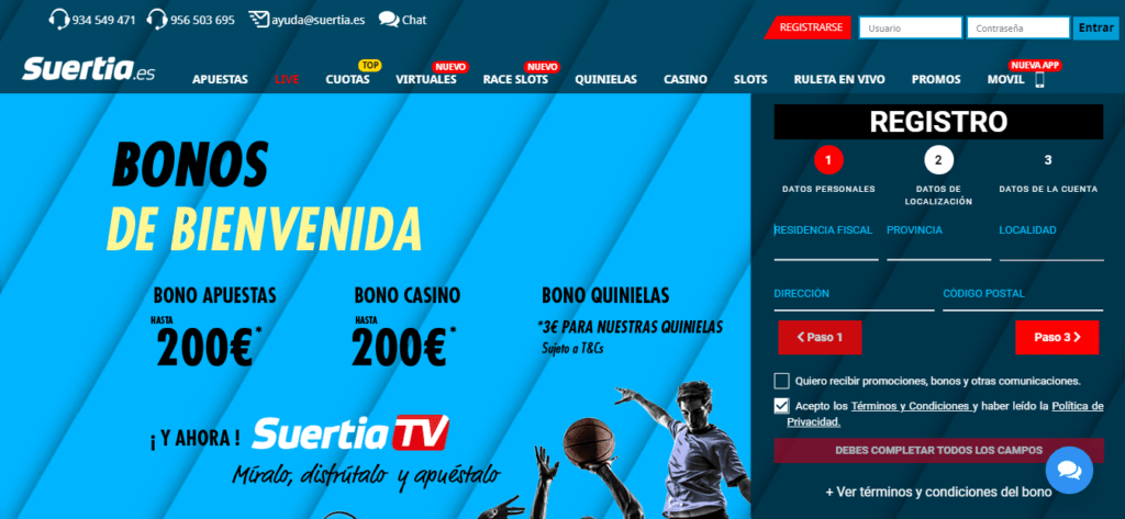 Cómo registrarse en Suertia con códigos promocionales 2 como registrarse Suertia 1