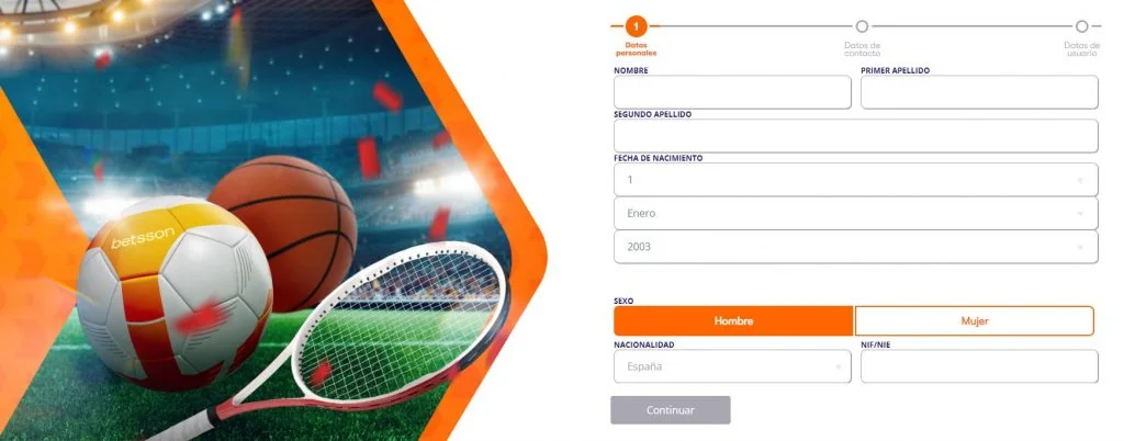 Cómo hacer apuestas en Betsson ✅ Guía paso a paso 3 registrarse en betsson deportes