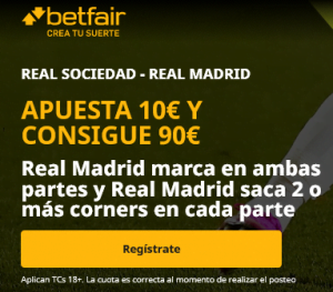 🥇 Supercuotas en Apuestas Deportivas de Hoy | 【Mayo 2025】 18 Betfair Real Sociedad vs Real Madrid