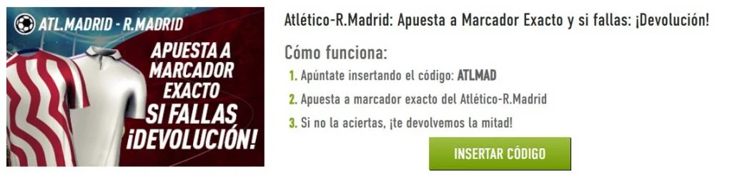 Apuesta con seguro en Sportium para el Atlético vs Real Madrid 2 apuesta con seguro en sportium derbi