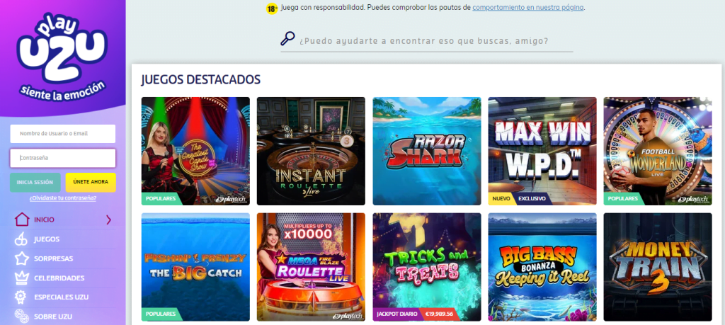 PlayUZU Bono Casino » ¡50 FREE Spins sin Restricciones! 2 playuzu bono bienvenida