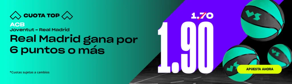 Aprovecha las cuotas de Wanabet y VERSUS para el Joventut vs Real Madrid de la ACB 3 cuota top versus joventut vs real madrid