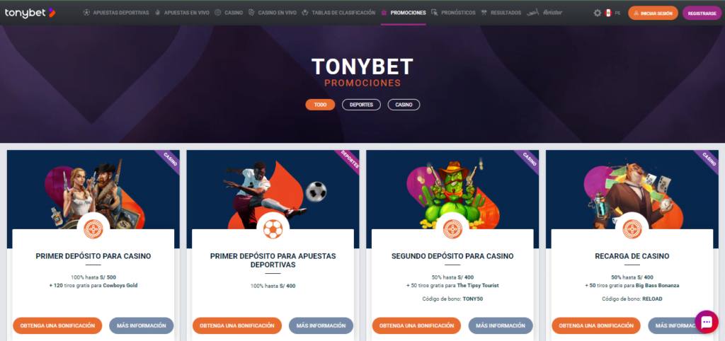 TONYBET | Bonos + Reseña COMPLETA 3 tonybet bonos peru