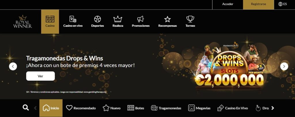 RoyalWinner Bono Casino » ¡1.000.000 CLP de Bienvenida! 3 ROYALWINNER oferta para casino