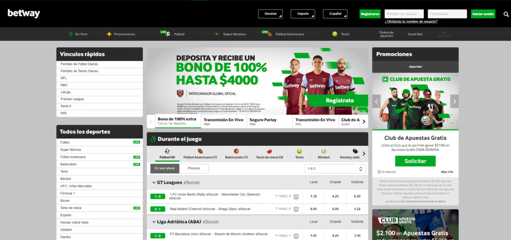 Betway Bono Apuestas Futbol » $4 MIL para TODOS los Partidos 2 betway apostar en futbol
