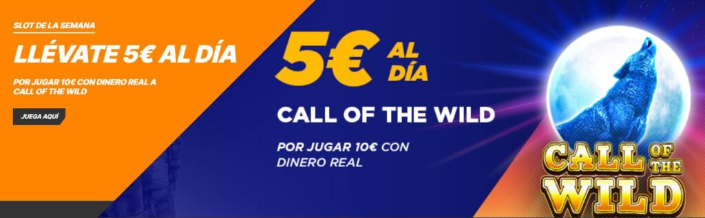 Promo Kirolbet Call of The Wild: llévate 5€ al día por jugar a la slot de la semana 2 Call of The Wild