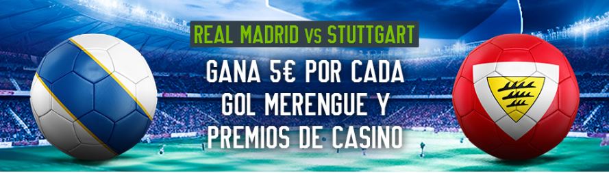 Promoción Codere Real Madrid vs Stuttgart: ¡gana 5€ por cada gol merengue + Premios de Casino! 2 Codere Real Madrid vs Stuttgart