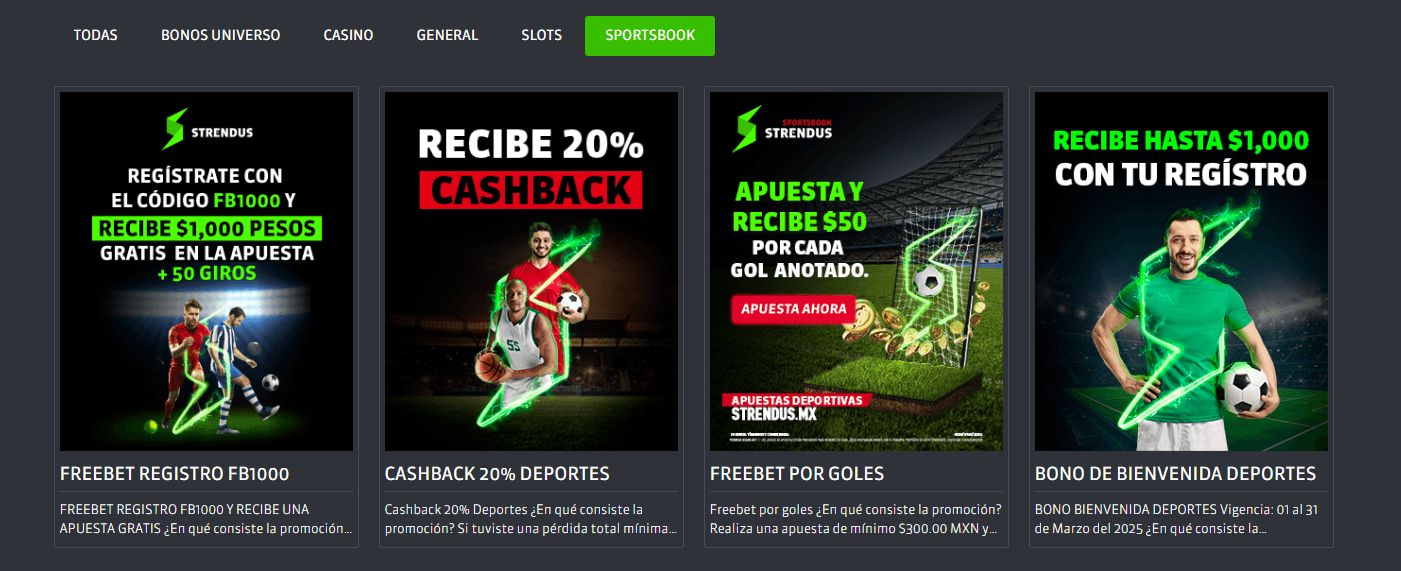 Strendus Bono Apuestas Deportivas » ¡$1.000 MXN GRATIS! 3 STRENDUS bono apuestas deportivas
