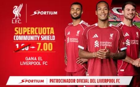 🥇 Supercuotas en Apuestas Deportivas de Hoy | 【Agosto 2025】 12 Sportium Supercuota Community Shield Final portada