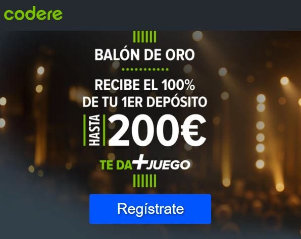 🥇 Supercuotas en Apuestas Deportivas de Hoy | 【Octubre 2025】 21 Codere Balon de Oro portada