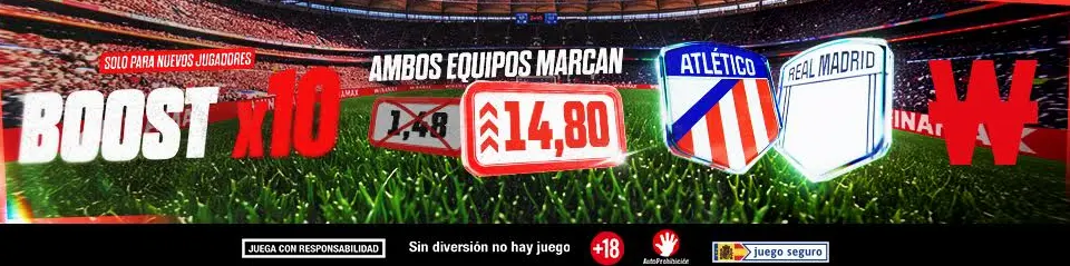 winamax promoción atlético vs real madrid boost x10 atlético vs madrid